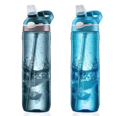 China 183 g Straw Type BPA-vrije Plastic Tritan Waterfles 750 ml voor Fitness Protein Shake Te koop