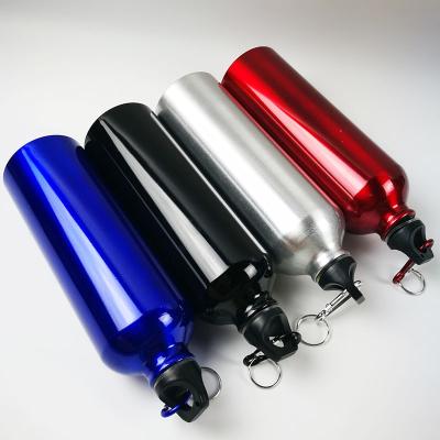 China 750ml Custom Logo Printing Metal Aluminum Bike Water Bottle With Carabiner for Outdoor for sale