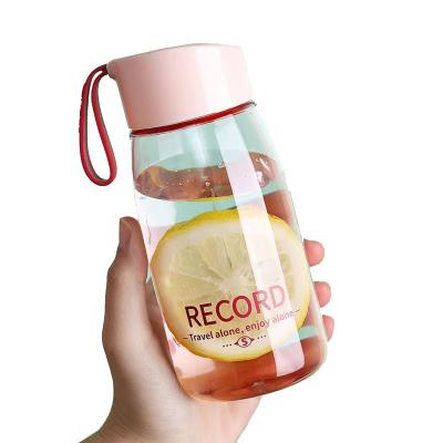 China Back to School 380ml Portable Water Bottle for Girls Transparent Plastic Bottle for sale