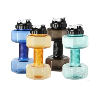 China Creative Design Gym Dumbbell Shaped Bottle 2200ml for Running Fitness and Enthusiasts for sale