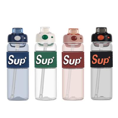 China Black Leakproof Tritan BPA Free Sports Water Jug with Time Marker 680ml Plastic Motivational Water Bottle for sale