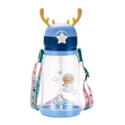 China 600ml Capacity Custom Logo Transparent Food Grade Plastic Straw Cup for Children for sale