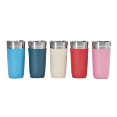 China 500ml 304 Stainless Steel Water Bottle Portable Drinking Coffee Cup Thermos Cup With Lid for sale