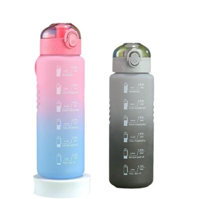 China 32Oz 1000ML Motivational Sports Water Bottle With Flow Flip Top Leak Proof Lid Portable for sale