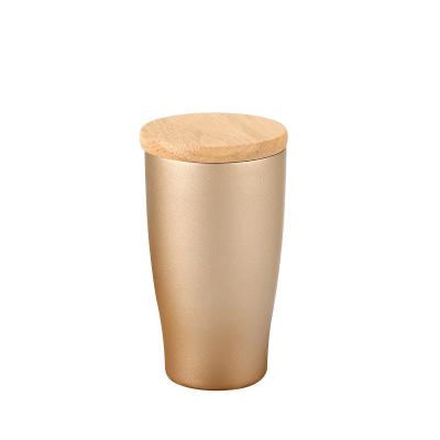 China Stainless Steel Color Custom 350ml BPA Free Vacuum Tumbler With Bamboo Lid Accpectable OEM for sale