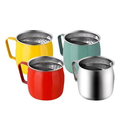 China Direct Supply 304 Stainless Steel Tea Cup Portable Food Grade Mug with Crescent Filter for sale