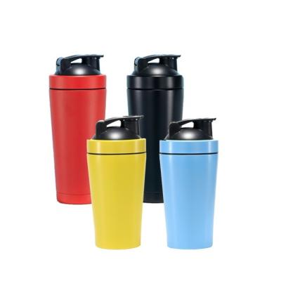 China Gym Single Wall 18/8 Metal Protein Shaker Bottle with Lid and Mixing Ball Included for sale