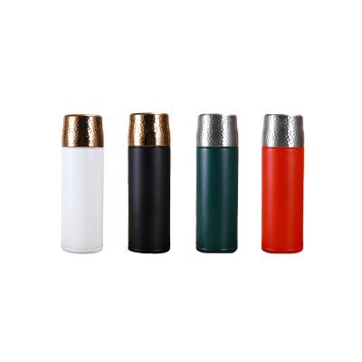 China Straight Cup 316 Stainless Steel Spring Lid Portable Tea Thermos Bottle with Tea Filter for sale