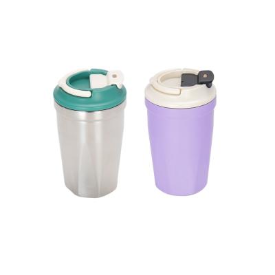 China Portable 420ml Stainless Steel Cup Insulated Custom Coffee Mug with Lid Samples Offered for sale