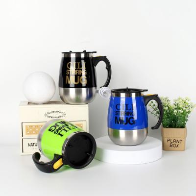 China Not Inverted Stainless Steel 450ml Battery-powered Self Stirring Coffee Mug Tumbler for sale