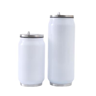 China 12oz 17oz Double Wall Stainless Steel Soda Can Tumbler with Straw Lid Beverage Holder for sale