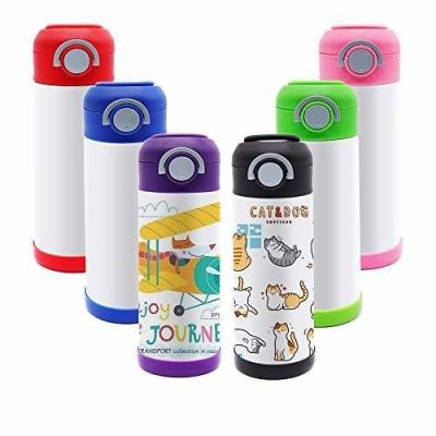 China 12oz Sublimation Blank White Kids Bottle Stainless Steel Double Wall Vacuum Kids Water Bottle for sale