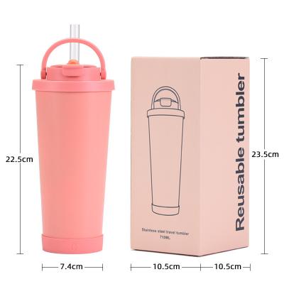 China Customized Logo Acceptable Stainless Steel Vacuum Tumbler With Lid And Travel Straw Mug for sale