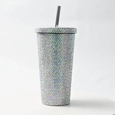 China Stocked 500ML Stainless Steel Vacuum Insulated Coffee Tumbler With Lid Straw and Straw for sale