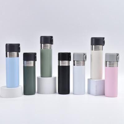 China 500ml Metal Sport Bottle Straight Cup Vacuum Insulated Thermos Bottle with Tea Infuser for sale