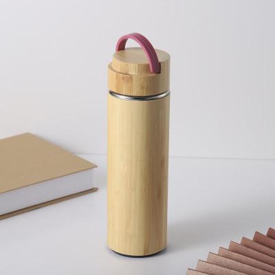 China Metal Type Stainless Steel Customised Bamboo Wood Thermos Drinking Flask with Wood Lid for sale