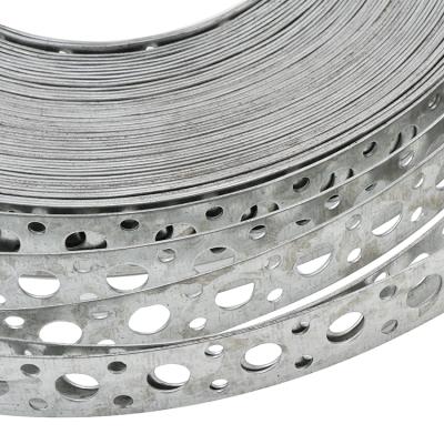 China Traditional 12-32mm Multi Hole Galvanized Perforated Steel Strip And Perforated Metal Strap for sale