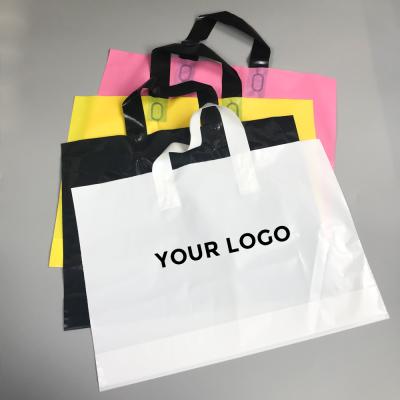 China Recyclable Wholesale Custom Logo Die Cut Plastic Handle Bag PE Shopping Bag for sale