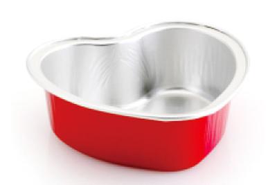 China Food Grade Heart Shape Aluminum Foil Cup For Pudding / Burning Fruit / Mousse for sale