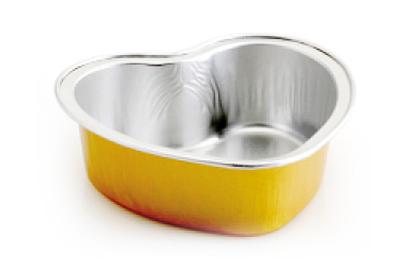 China Heart Shaped Colored Aluminum Foil Cups For Ice Cream Packaging Food Container for sale