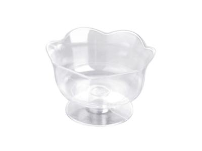 China Packing Food 110ml Lotus Shape PS Plastic Jelly Cup With Dome Cap for sale