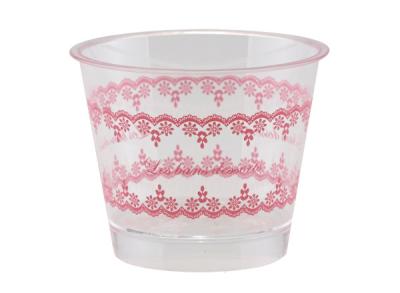 Chine La crème glacée jetable rose de impression de modélisation de dentelle met en forme de tasse 150ml pour le yaourt/pudding à vendre