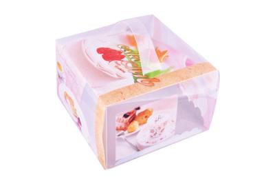 China Aanpasbare Gedrukt Plein Dessert Plastic PVC Dozen Voedsel Container Te koop