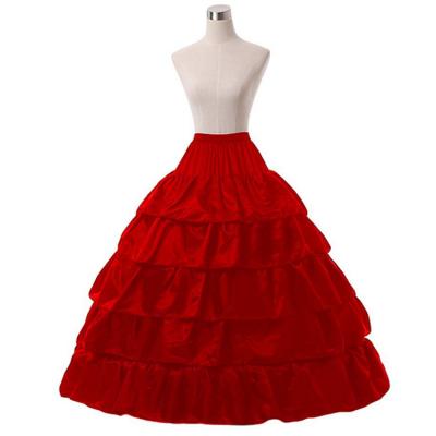 China Hot Sale 100% Polyester Under Skirt Bride Petticoat Wedding Big 4 Hoops 5 Layers Puffy Ball Gown Petticoats Crinoline for sale