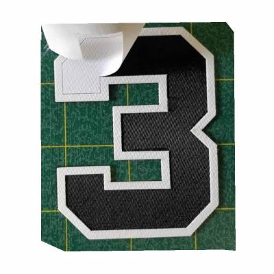 China Waterproof Tackle Twill Iron On Tackle Twill Patches For Jersey Sports Use Laser Cut Numbers With ADHESIVE BACKING for sale