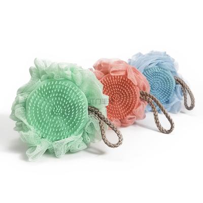 China EXFOLIATE Hot Selling Colorful PE Mesh Sponge Shower Loofah Breath Massage Bath Sponge For Body Cleaning for sale