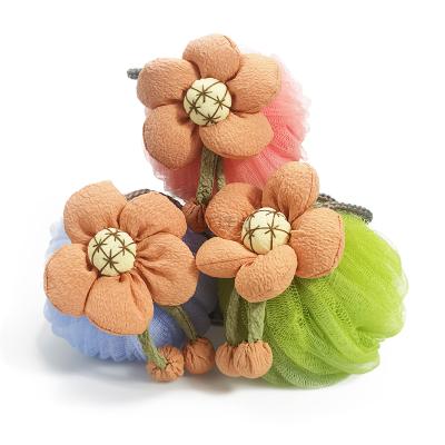 China EXFOLIATE Wholesale Factory Price Shower Sponge Flower Shape Body Scrubber OEM Exfoliating Body Sponge For Bath for sale