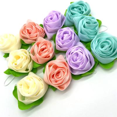 China EXFOLIATE Best Selling Eco-Friendly Cute Cotton Loofah Flower Mesh Loofah Shower Sponge Bath Ball Softly for sale