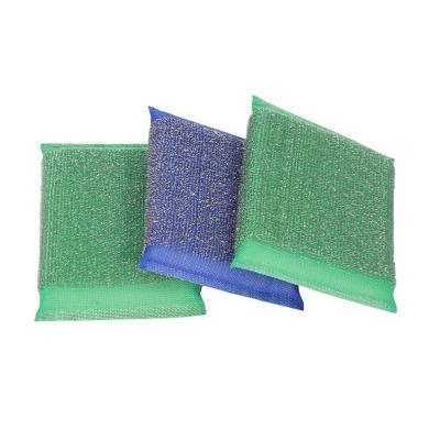 China Sustainable Gold Silver Scrub Kitchen Sponge Dish Wash Cleaning Scouring Pad for sale