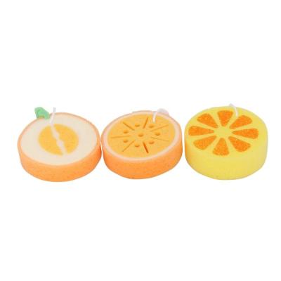 China EXFOLIATE Factory Wholesale Fruit Shape PU Body Wash Shower Bath Sponge For Kids for sale