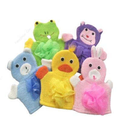 China All Natural Bath Gloves Baby Kids Bath Gloves Animal Cute Shower Bath Scrub for sale