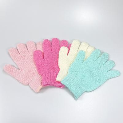 China EXFOLIATE Factory Price Skin Massage Exfoliating Custom Towel Body Scrubber Polyester Shower Bath Gloves For Body for sale