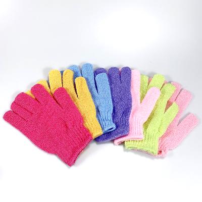 China EXFOLIATING custom eco-friendly body scrubber skin massage bath gloves fashion exfoliating gloves for bath for sale