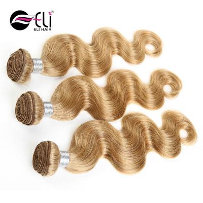 China Trendy Blonde Brazilian Body Wave Hair Color 27 , Double Weft Sew In Hair Weave Ombre Hair Extensions for sale