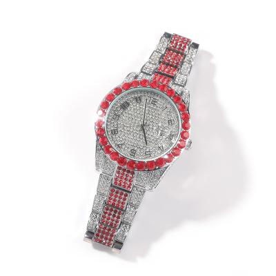 China Day/date Diamond-encrusted red fashion watch round big dial watch factory direct sales quartz watch for sale