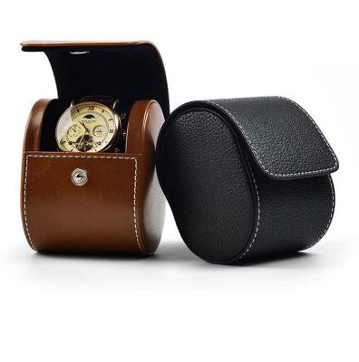 China Fashion Manufacturer Portable Portable Button Travel Watch Case Packing Professional Simple Watch Box for sale