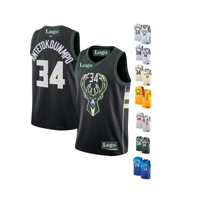 China Giannis Antetokounmpo Swingman Milwaukee City Bucks Player 34 Jersey Antibacterial Embroidery for sale