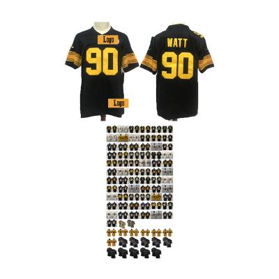 China Breathable reproduction 90 watt tj color rush 43 polamalu steeler color rush jersey troy uniforms for sale