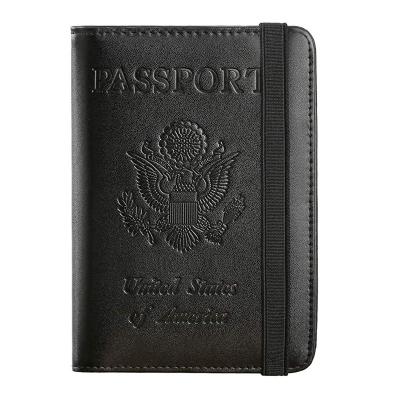 China NATIONAL Travel Passport Wallet RFID Blocking ID Passport Cover Customize PU Leather Passport Holder for sale