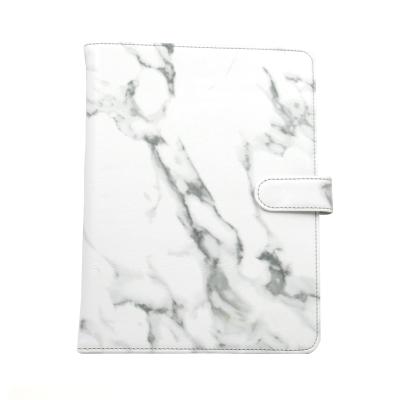 China Stand Up Bills Document File Folder PU Leather Custom Marbling Folder With Magnetic Button for sale