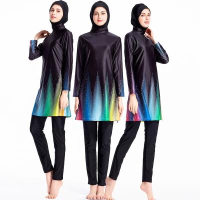 China Hot Sale Muslim Conservative Girl's Breathable Swimsuit Women Plus Size Three Piece Muslim SwimsuitsBurkini PTBQNL085 for sale