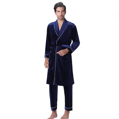 China Hot Selling QUICK DRY Velvet Long Sleeves Men's Long Robe Pajamas for sale