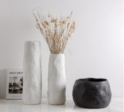 China Simple Northern European Handmade Creative Natural Ceramic Stocked Vase For Home Decor for sale