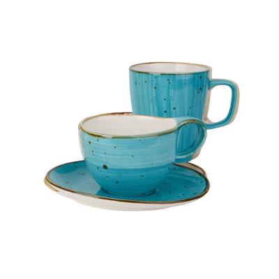 China Stocked Retro Nordic Wholesale Couple Mug Gift Set Ceramic Mugs Set With Plate for sale