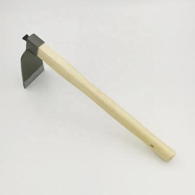 China AGRICULTURE GARDEN Heat Treated Carbon Steel Hoe Single Hand Handle Digging Tools Agricultural Wood Hoe for sale