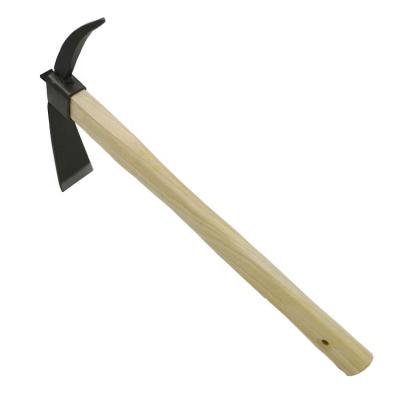 China High Quality Two Way AGRICULTURE GARDEN Hoe and DIGGING Pickaxe 2 in 1 Gardening Tools with Wooden Handle for sale